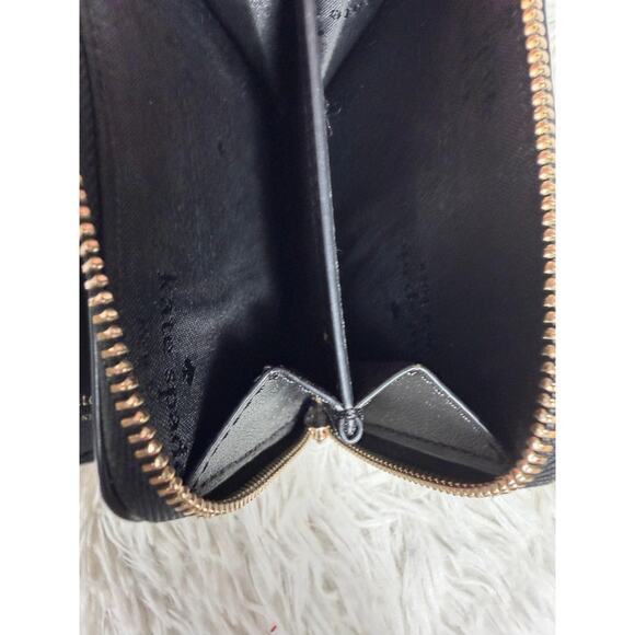 Kate Spade Disney Wallet Womens Black Minnie Mouse Bifold Zip Card Case Small - Picture 8 of 14